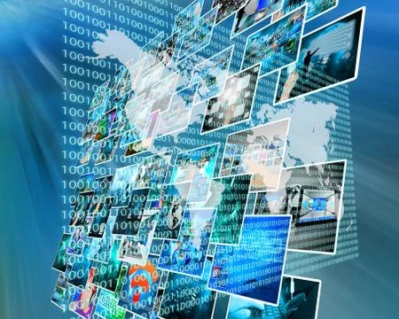 The earth and binary code Stock Illustration