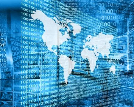 The earth and binary code Stock Illustration