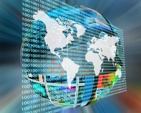 The earth and binary code Stock Illustration