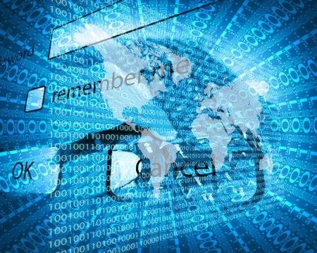 The earth and binary code Illustrazione stock