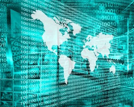 The earth and binary code Stock Illustration