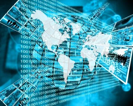 The earth and binary code イラスト素材