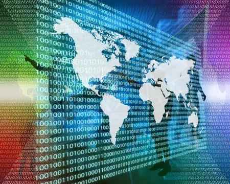 The earth and binary code Stock Illustration