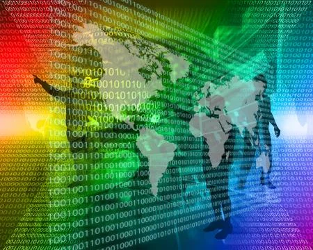 The earth and binary code イラスト素材