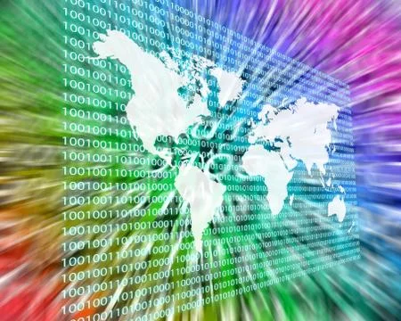 The earth and binary code Stock Illustration