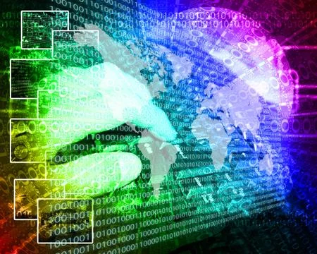 The earth and binary code Stock Illustration