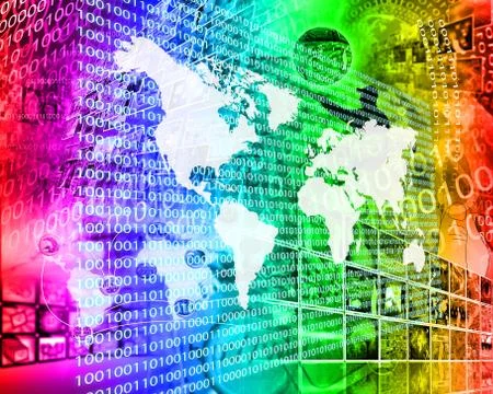 The earth and binary code Stock Illustration