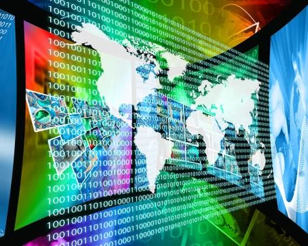 The earth and binary code Stock Illustration