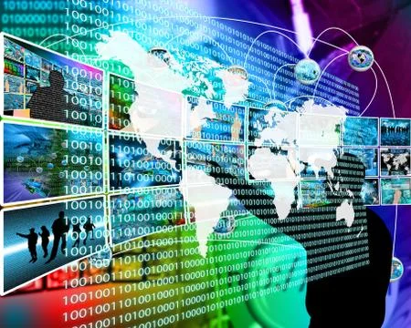 The earth and binary code Stock Illustration