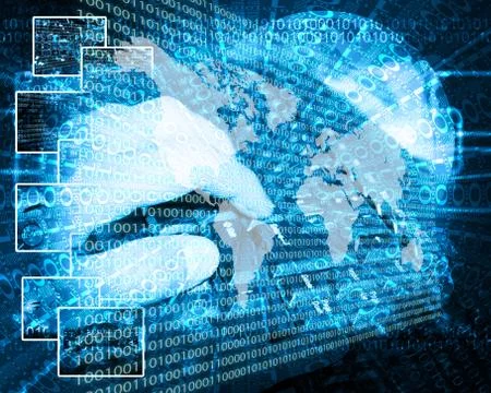 The earth and binary code イラスト素材