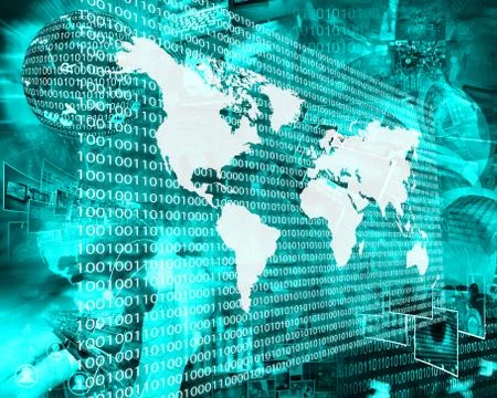 The earth and binary code Stock Illustration