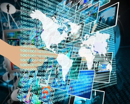 The earth and binary code Stock Illustration