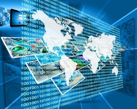 The earth and binary code Stock Illustration