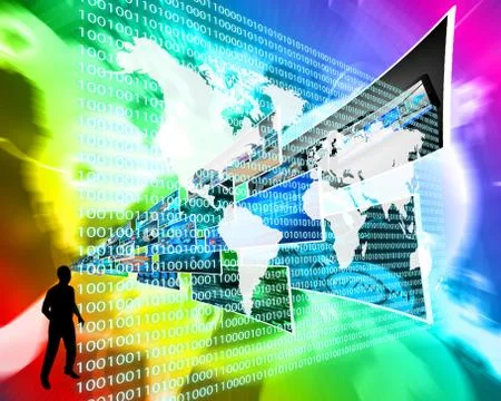 The earth and binary code Stock Illustration