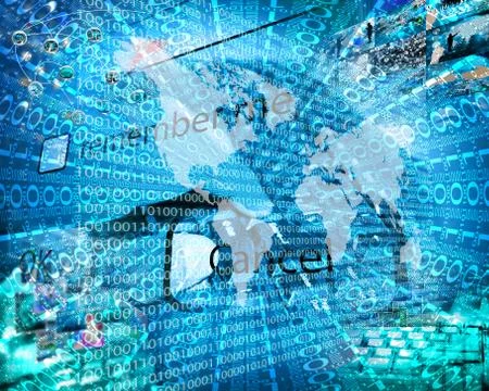 The earth and binary code Stock Illustration