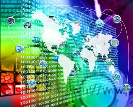 The earth and binary code Stock Illustration