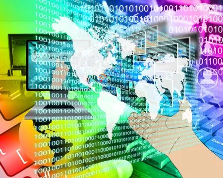 The earth and binary code Stock Illustration