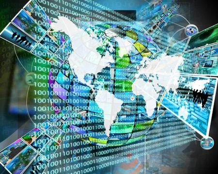 The earth and binary code Stock Illustration