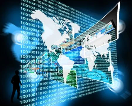 The earth and binary code Stock Illustration