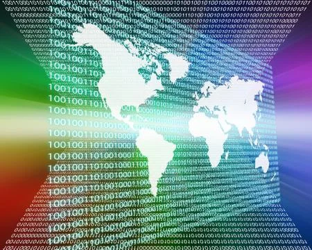 The earth and binary code Illustrazione stock