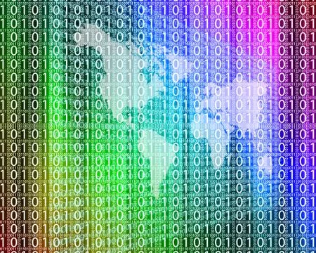 The earth and binary code Stock Illustration