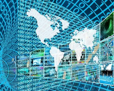 The earth and binary code Stock Illustration