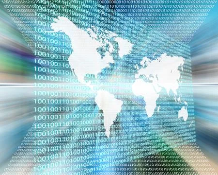 The earth and binary code Stock Illustration