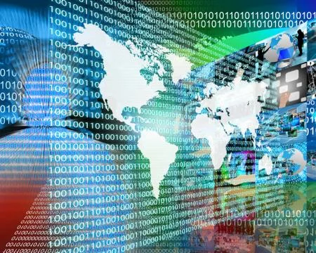 The earth and binary code Stock Illustration