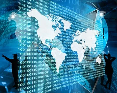 The earth and binary code イラスト素材