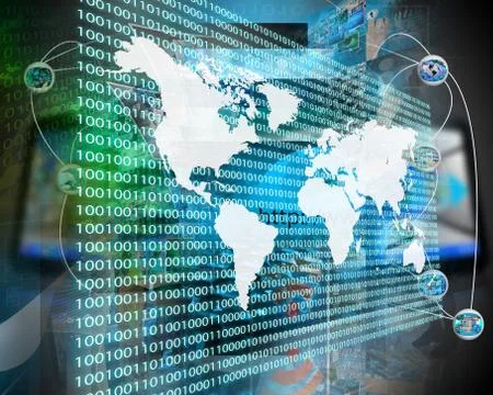 The earth and binary code イラスト素材