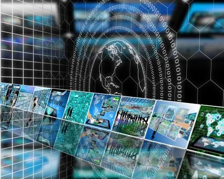 The earth and binary code Stock Illustration