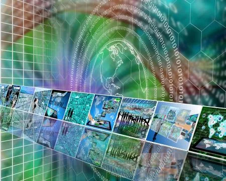 The earth and binary code イラスト素材