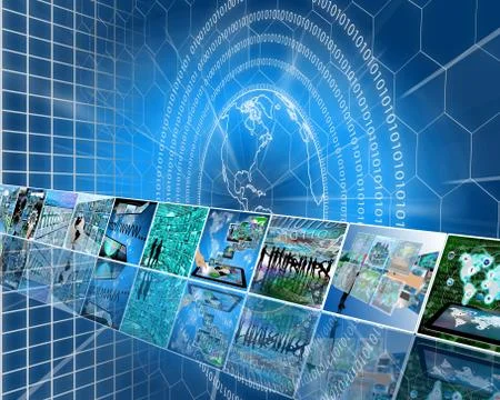 The earth and binary code Stock Illustration