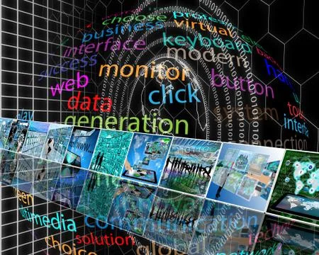 The earth and binary code Stock Illustration