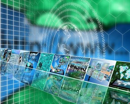 The earth and binary code Illustrazione stock