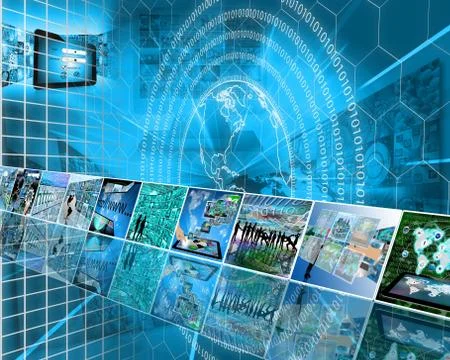 The earth and binary code Stock Illustration