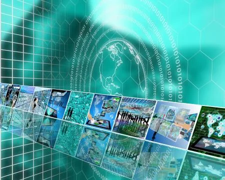 The earth and binary code Stock Illustration