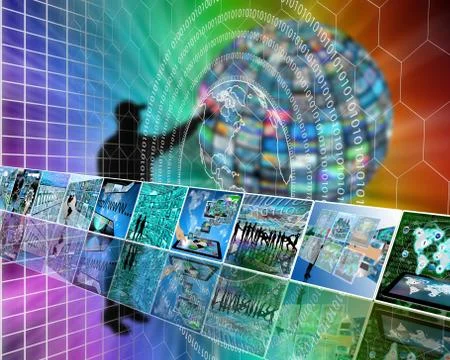 The earth and binary code Stock Illustration