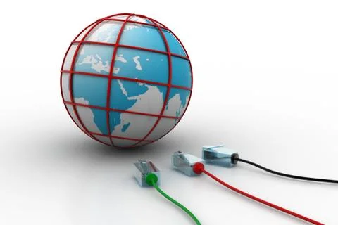 Earth and cable Free Stock Illustration