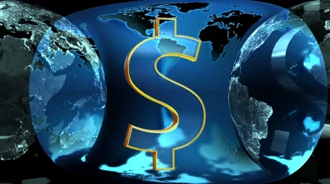 Earth and Dollar Stock Footage 56645192
