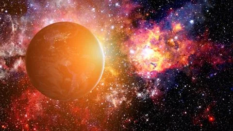 Earth and galaxy. Elements of this image furnished by NASA. Stock Photos