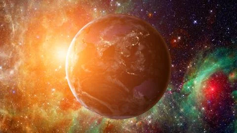 Earth and galaxy. Elements of this image furnished by NASA. Foto stock