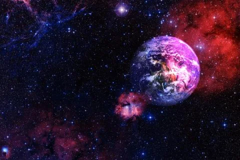 Earth and galaxy. Elements of this image furnished by NASA. Stock-Fotos
