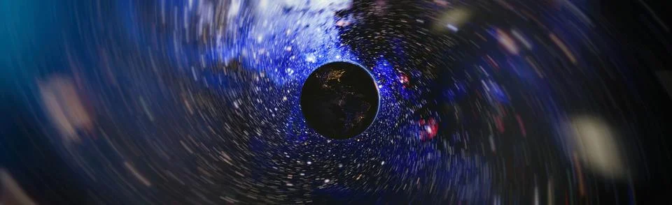 Earth and galaxy. Elements of this image furnished by NASA. Stock Photos
