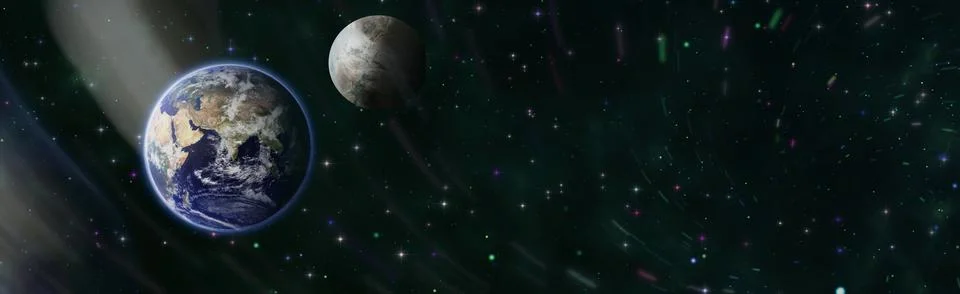 Earth and galaxy. Multicolor outer space. Elements of this image furnished .. Stock Illustration