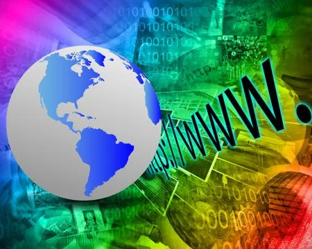 Earth and http 库存插图