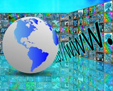 Earth and http 库存插图