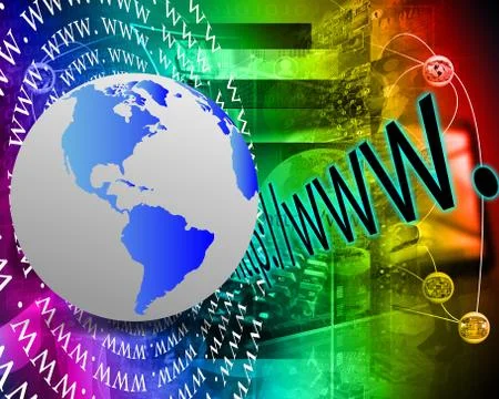 Earth and http 库存插图