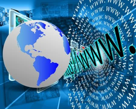 Earth and http 库存插图