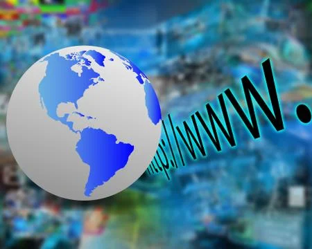 Earth and http 库存插图